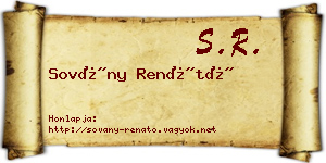 Sovány Renátó névjegykártya